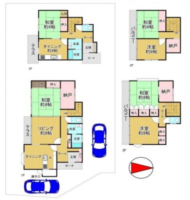 ☆閑静な住宅街
☆2世帯住宅
☆駐車2台可